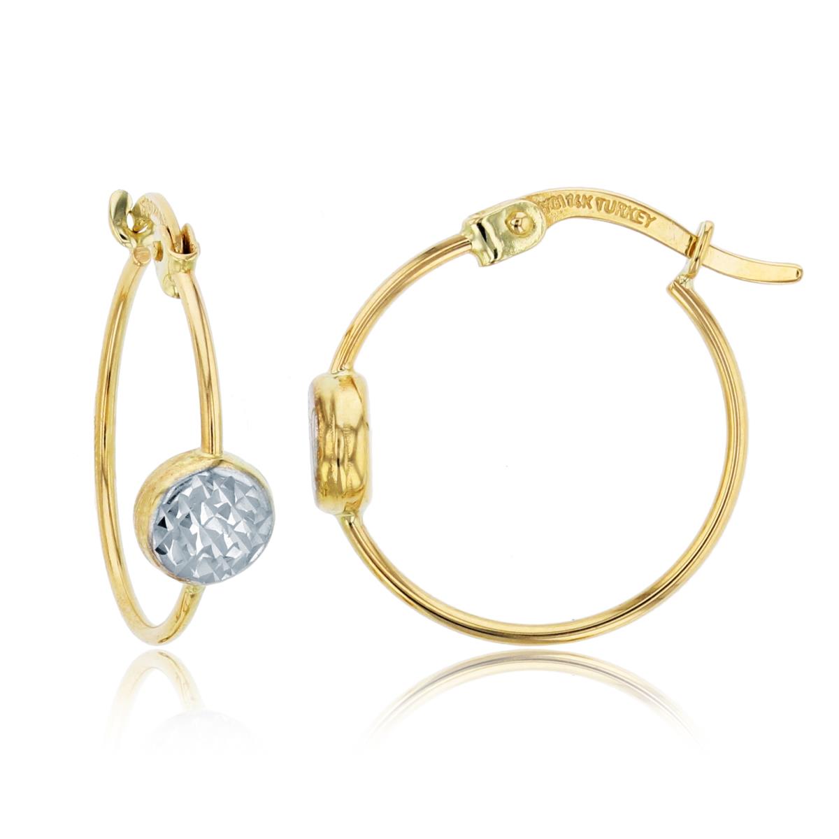 10K Two-Tone Gold 18x5.60mm DC Circle Hoop Earring