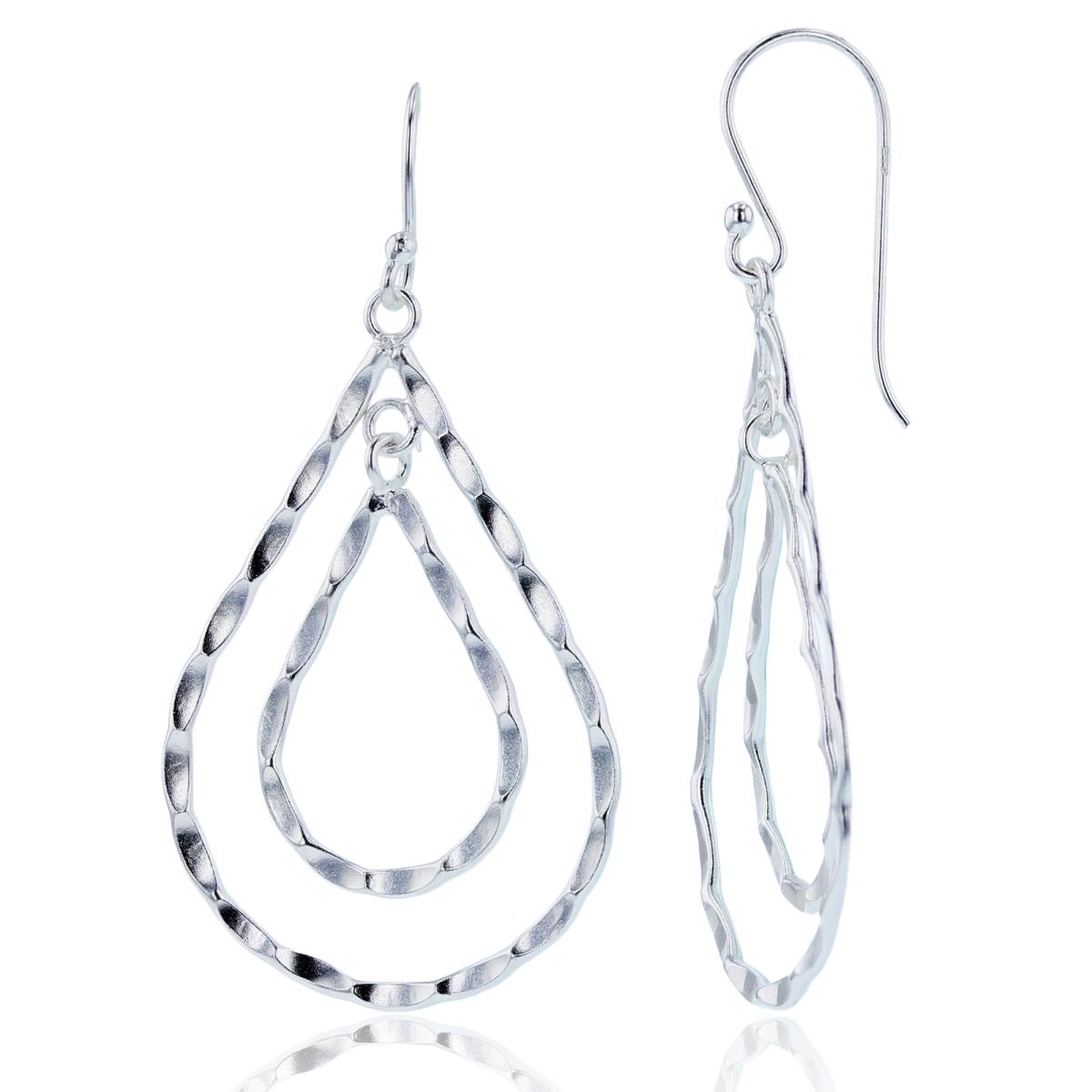 Sterling Silver Plated DC Big/Small Open PS-shapes Dangling Earrings