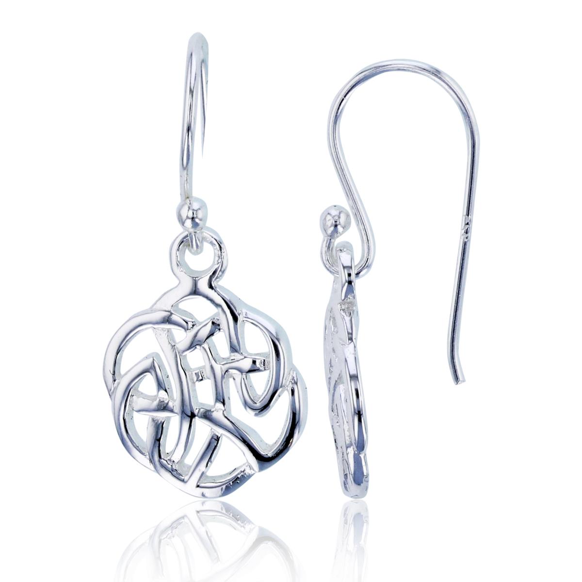 Sterling Silver Plated Celtic Dangling Earrings