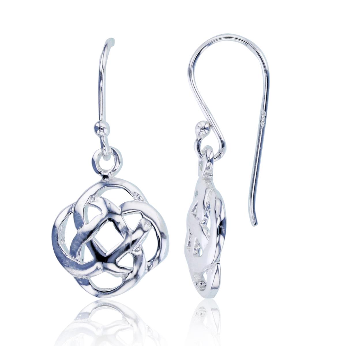 Sterling Silver Plated Celtic Ornament Dangling Earrings