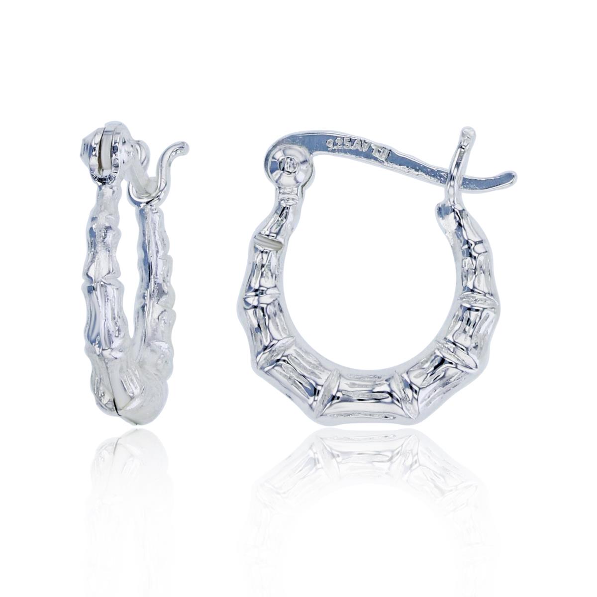 Sterling Silver Plated Textured Shrimp Huggie Earrings