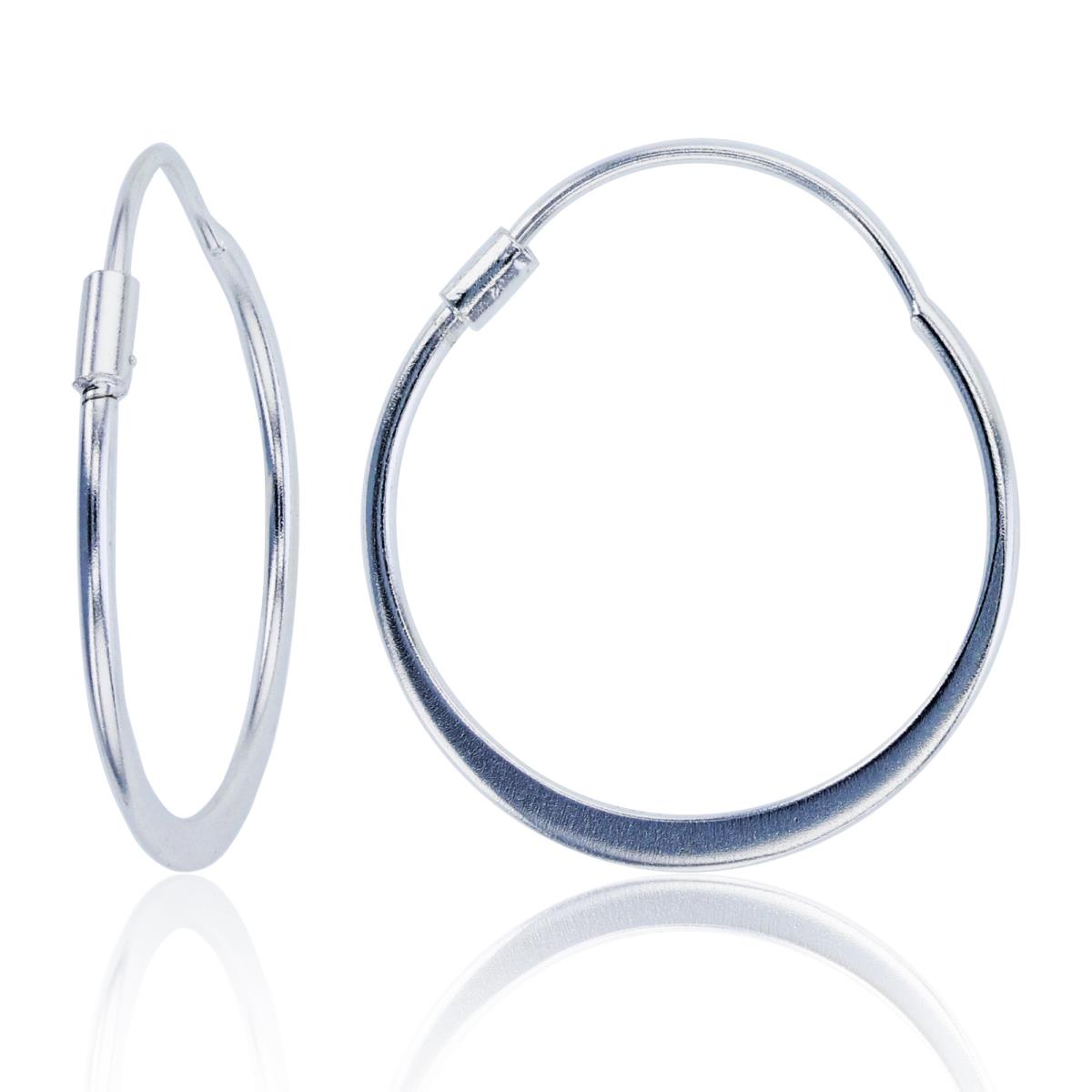 Sterling Silver Plated Flat 23x1mm Hoop Earrings