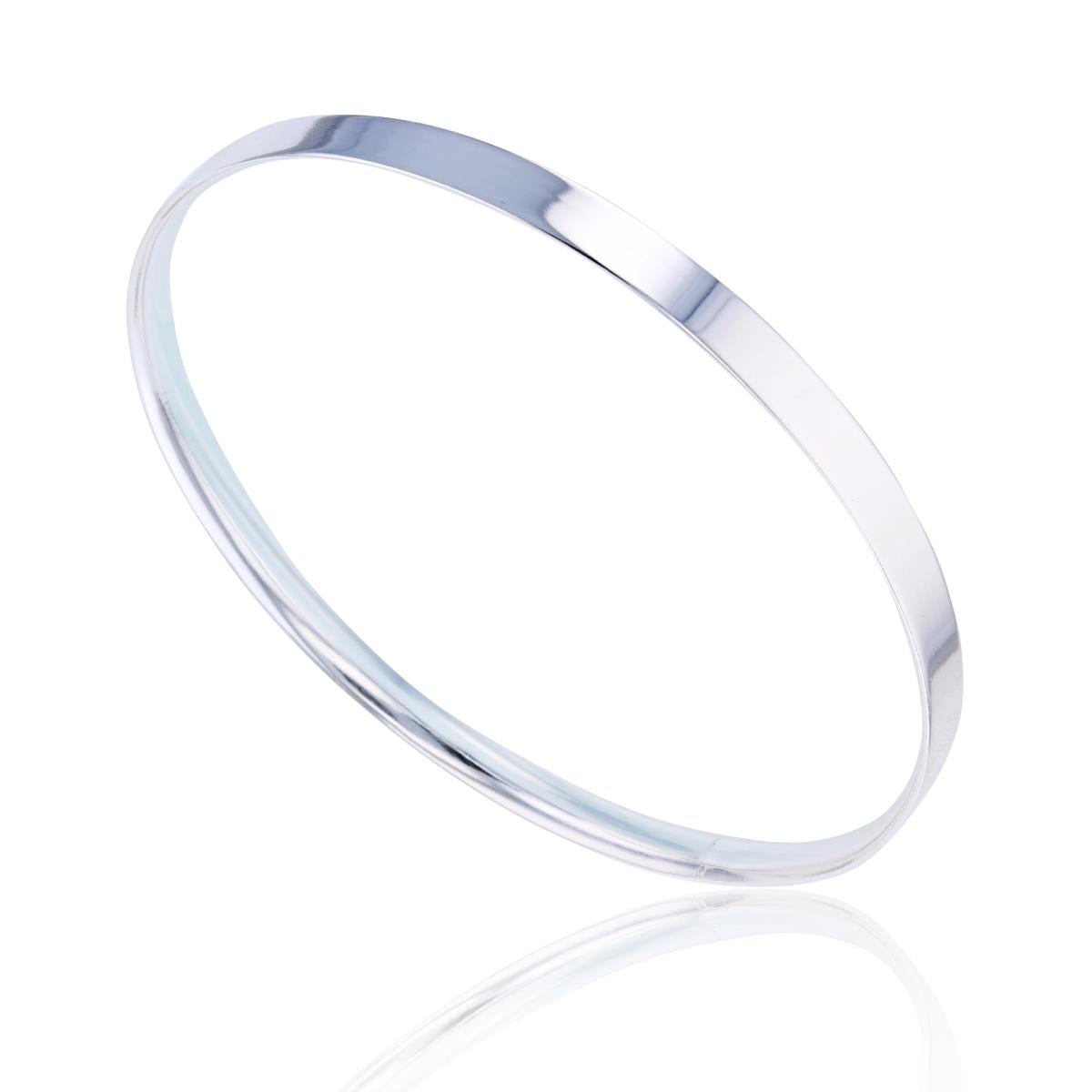 Sterling Silver Silver Plated 70x5mm Flat Plain Bangle 