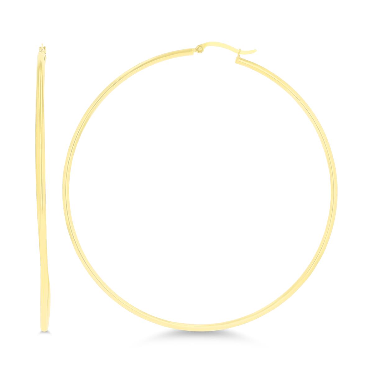 10K Yellow Gold 2x80MM Polished Hoop Earring