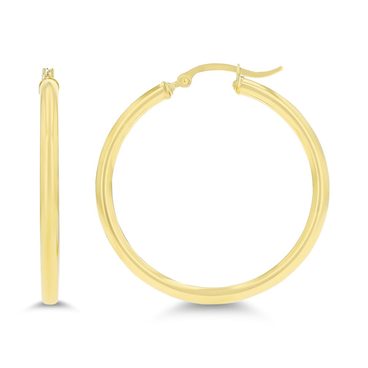10K Yellow Gold 3x35MM Polished Hoop Earring