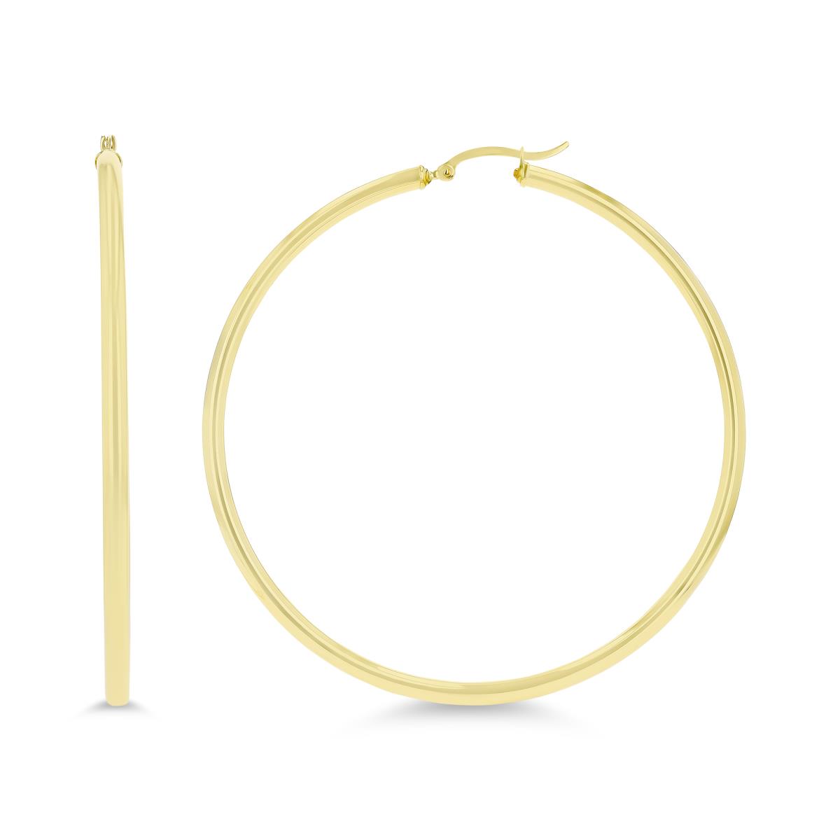 10K Yellow Gold 3x70MM Polished Hoop Earring