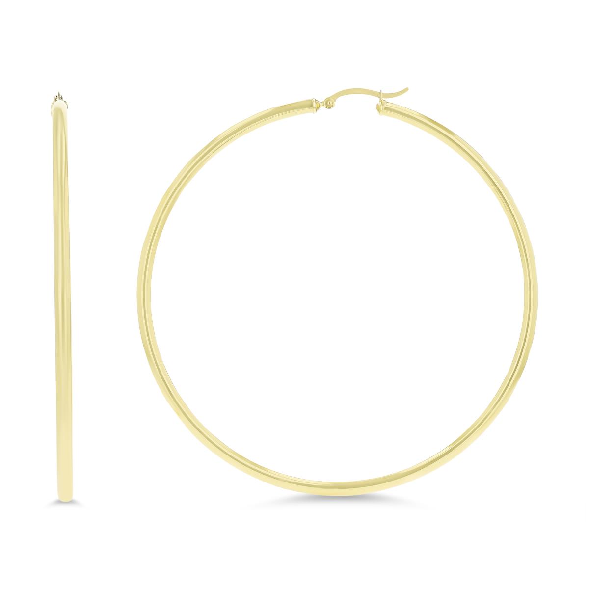10K Yellow Gold 3x80MM Polished Hoop Earring