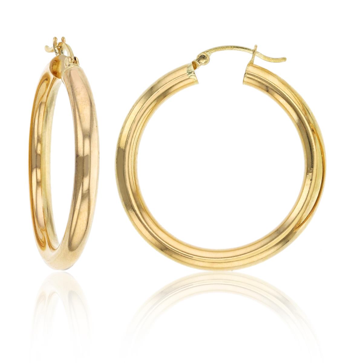 10K Yellow Gold 4x35MM Polished Hoop Earring