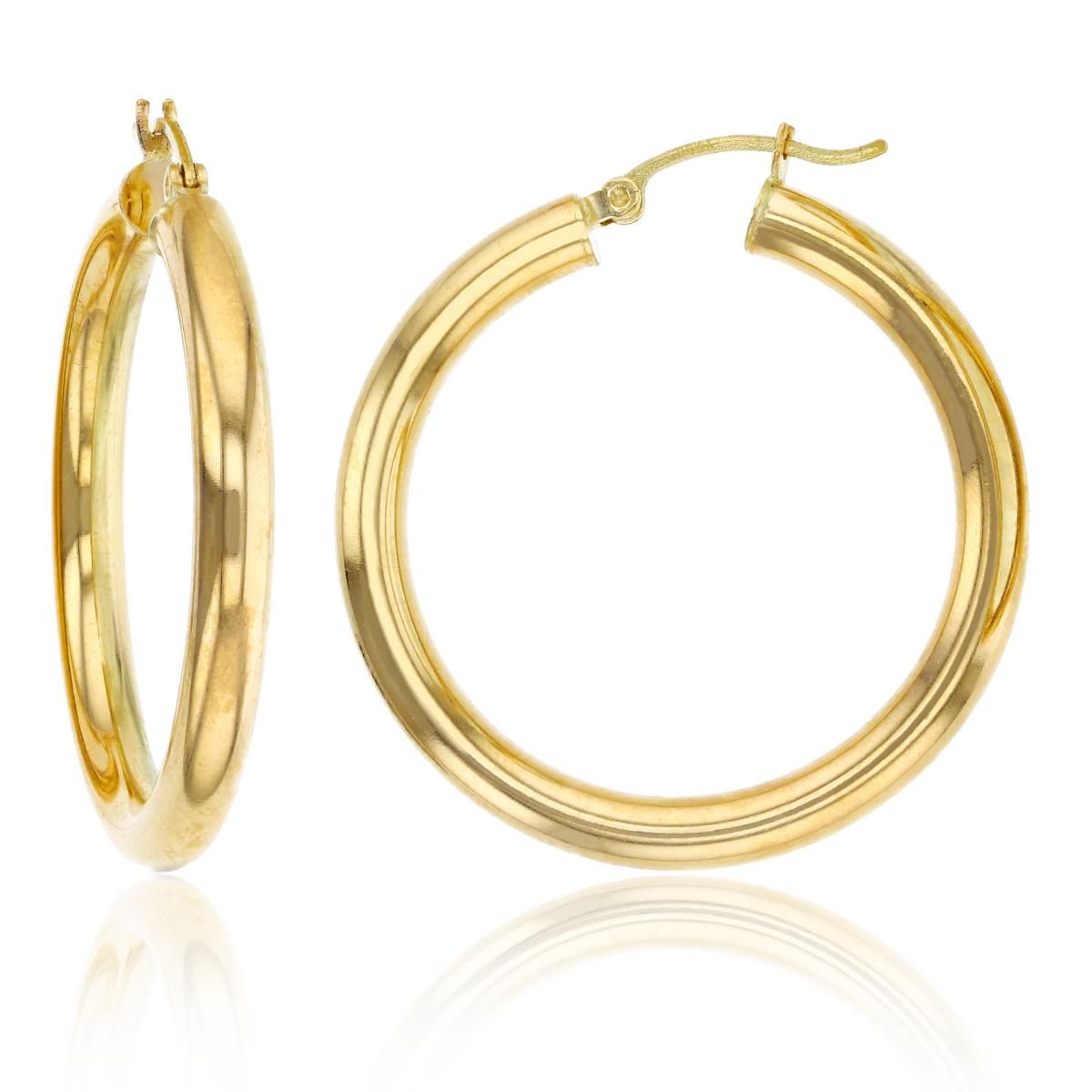 10K Yellow Gold 4x40MM Polished Hoop Earring