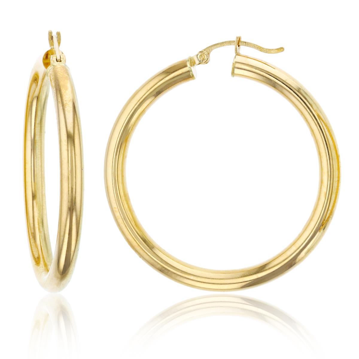 10K Yellow Gold 4x45MM Polished Hoop Earring