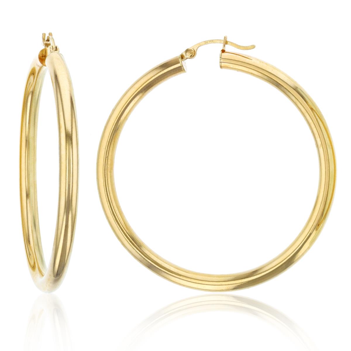 10K Yellow Gold 4x50MM Polished Hoop Earring