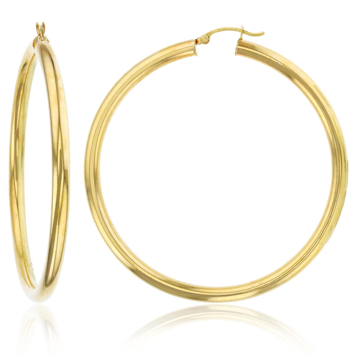 10K Yellow Gold 4x60MM Polished Hoop Earring