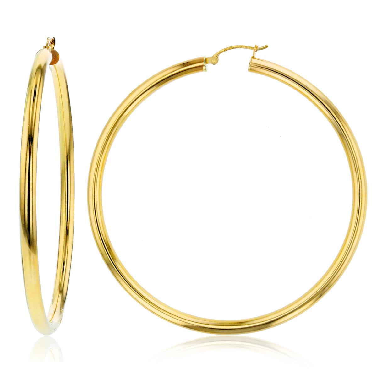 10K Yellow Gold 4x70MM Polished Hoop Earring
