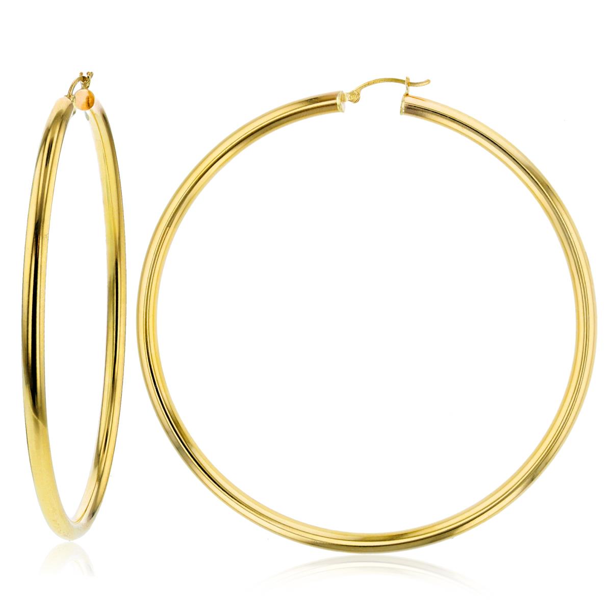 10K Yellow Gold 4x80MM Polished Hoop Earring