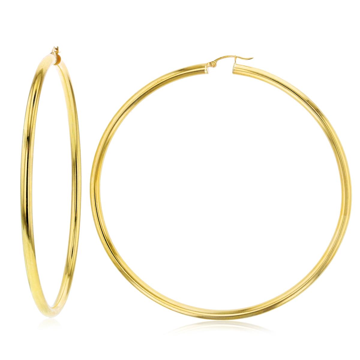 10K Yellow Gold 4x90MM Polished Hoop Earring