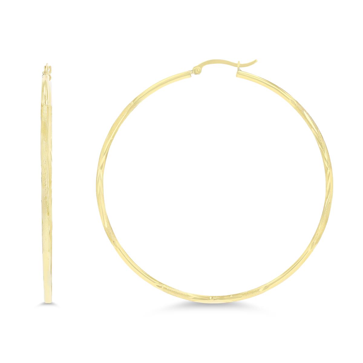 10K Yellow Gold 2X65MM DC Hoop Earrings