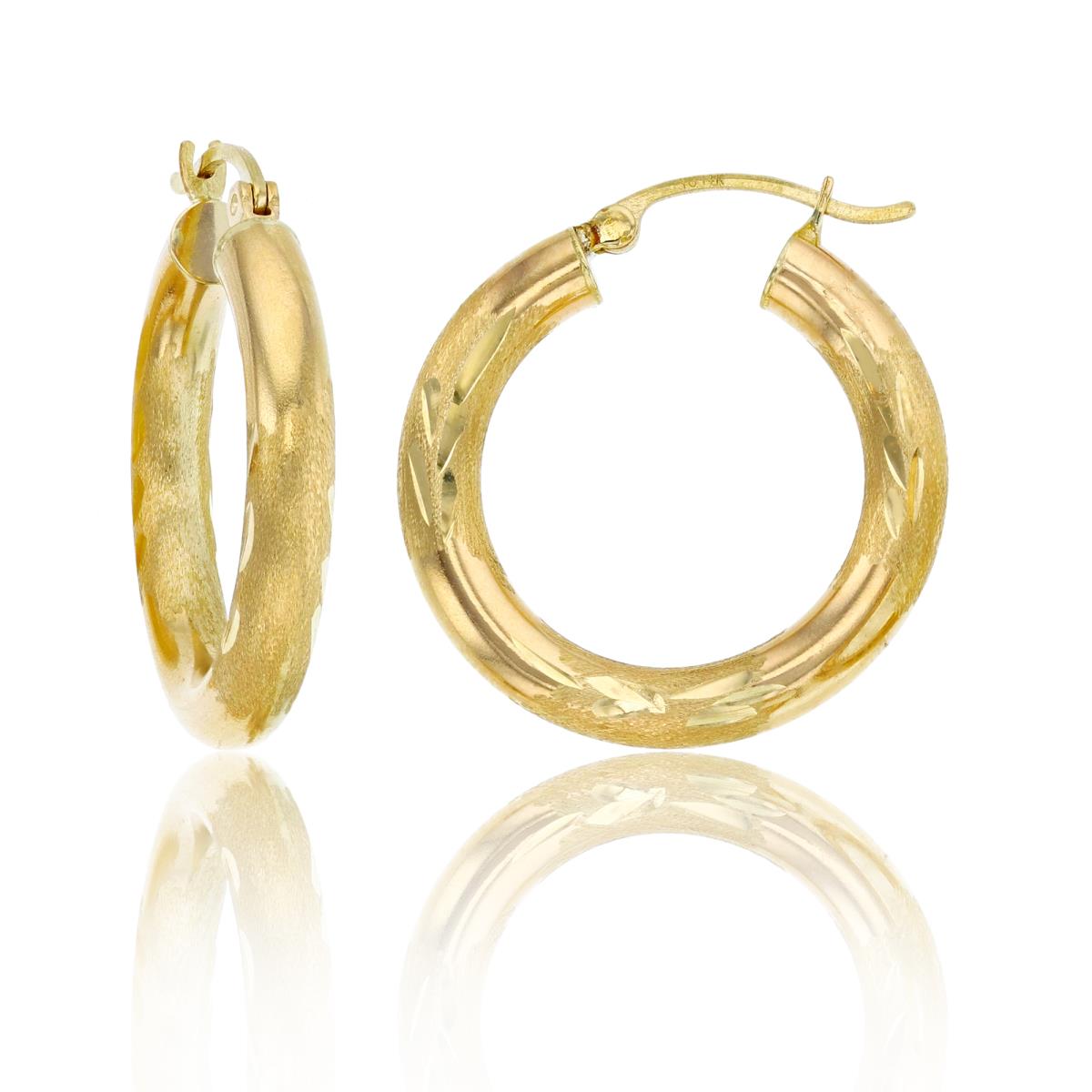 10K Yellow Gold 4X25MM DC Hoop Earring