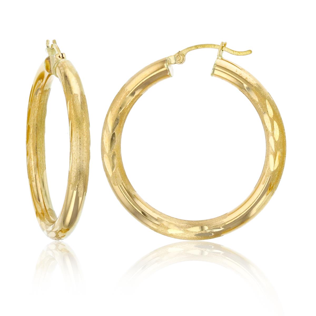 10K Yellow Gold 4X35MM DC Hoop Earring