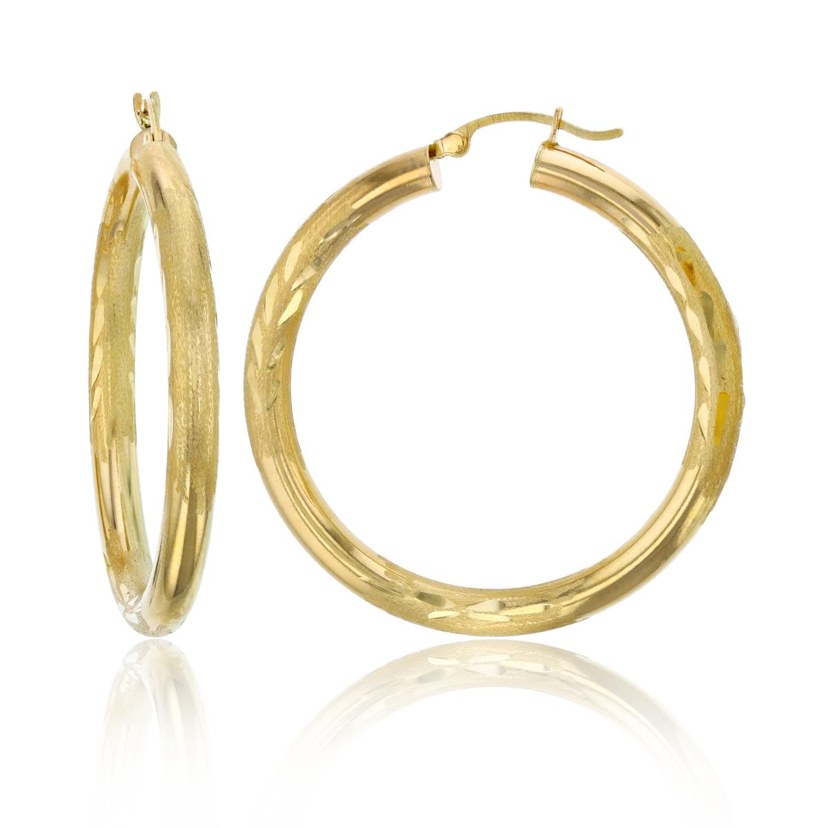 10K Yellow Gold 4X40MM DC Hoop Earring