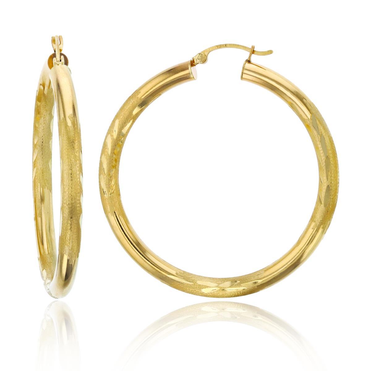 10K Yellow Gold 4X45MM DC Hoop Earring