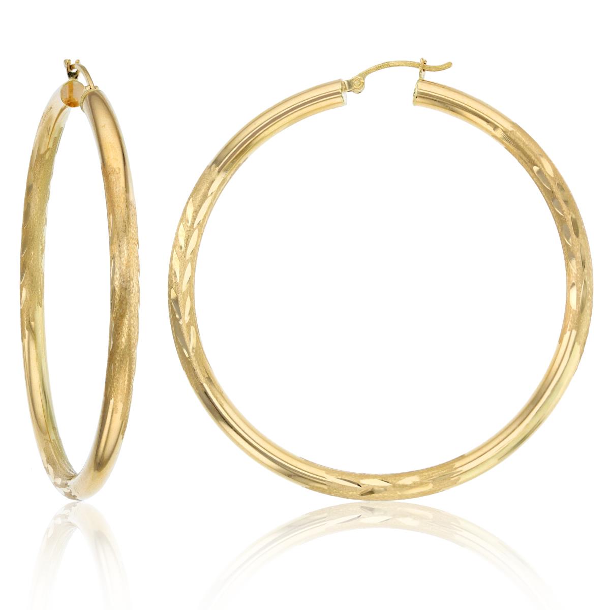 10K Yellow Gold 4X60MM DC Hoop Earring