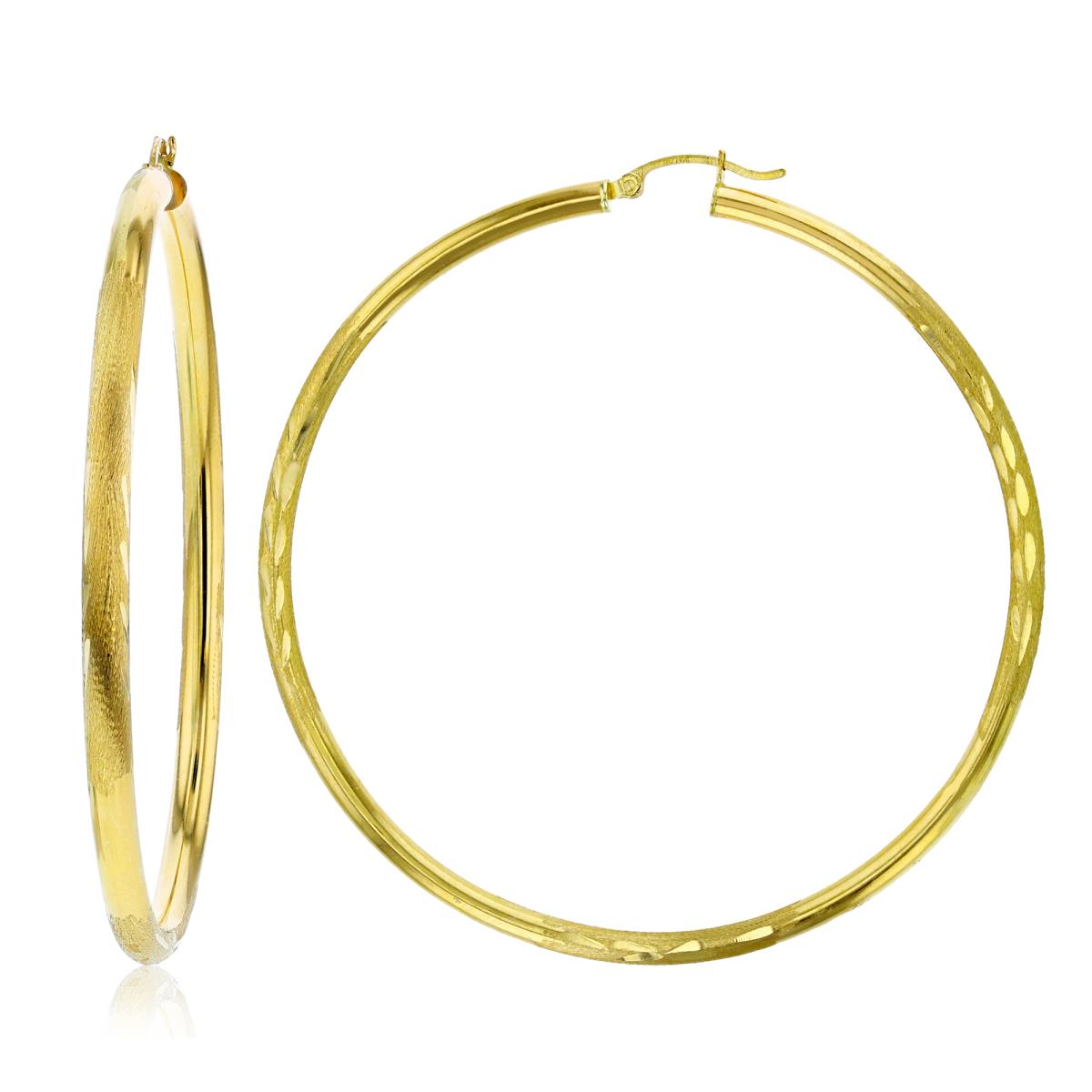 10K Yellow Gold 4X70MM DC Hoop Earring