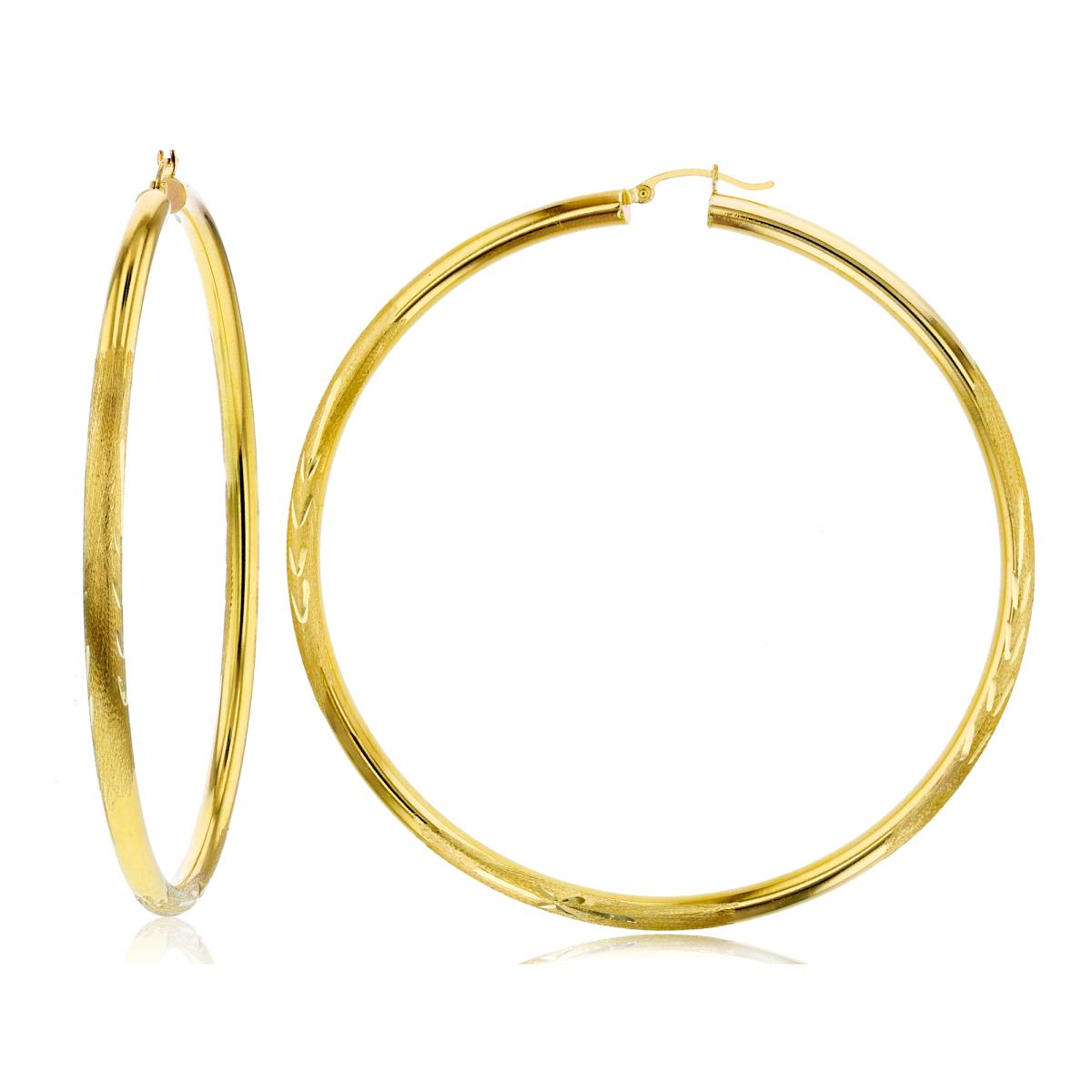 10K Yellow Gold 4X80MM DC Hoop Earring