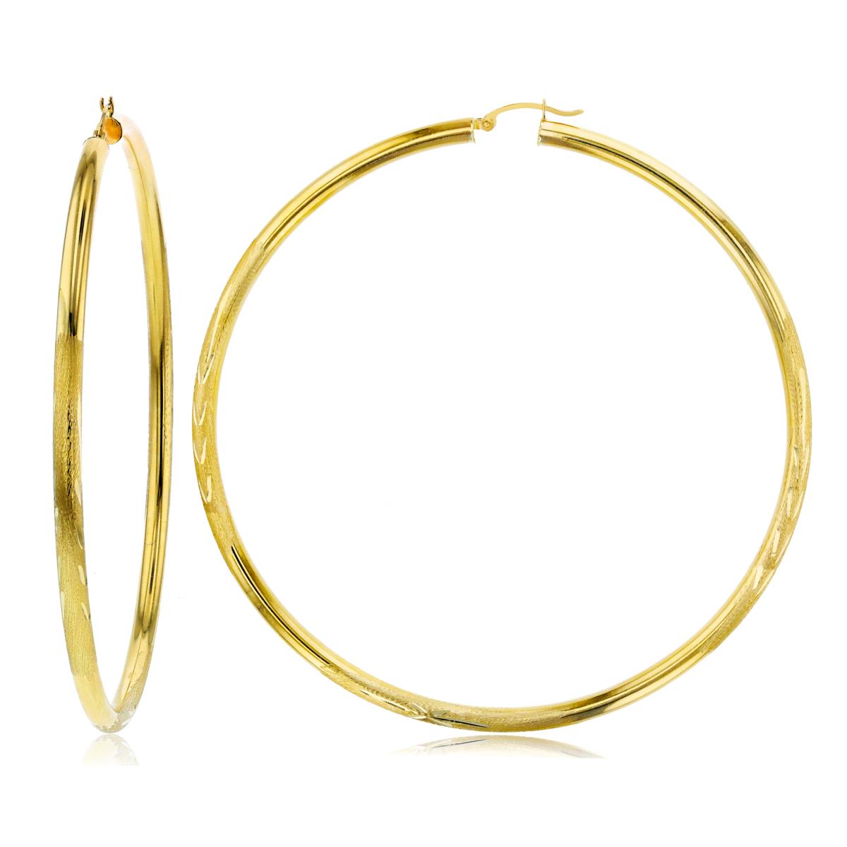 10K Yellow Gold 4X90MM DC Hoop Earring
