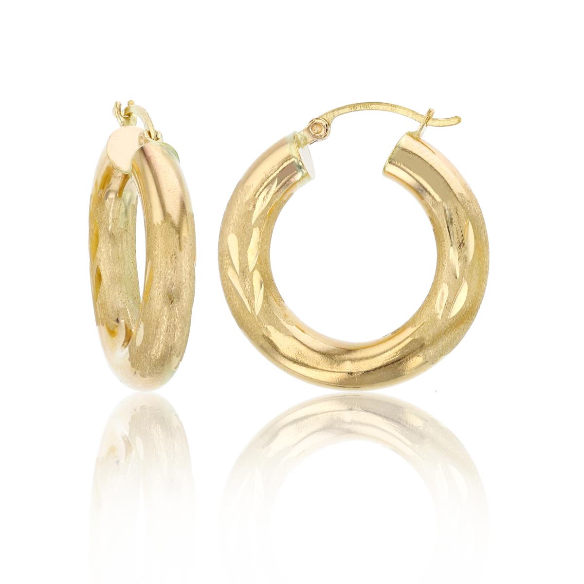 10K Yellow Gold 5X25MM DC Hoop Earrings