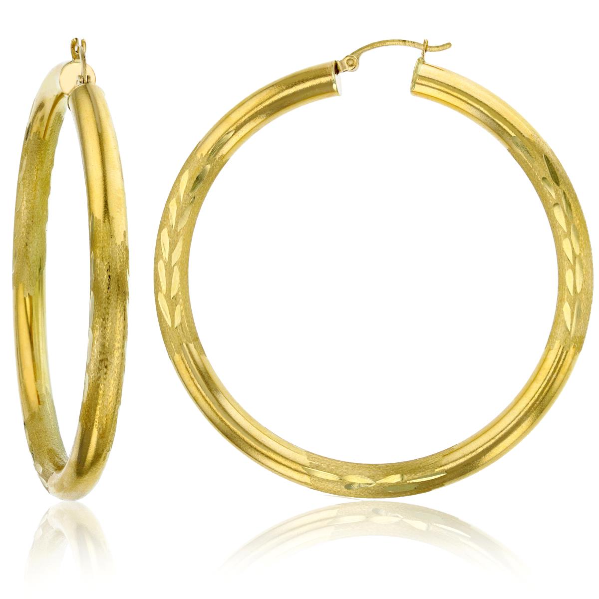 10K Yellow Gold 5X60MM DC Hoop Earrings