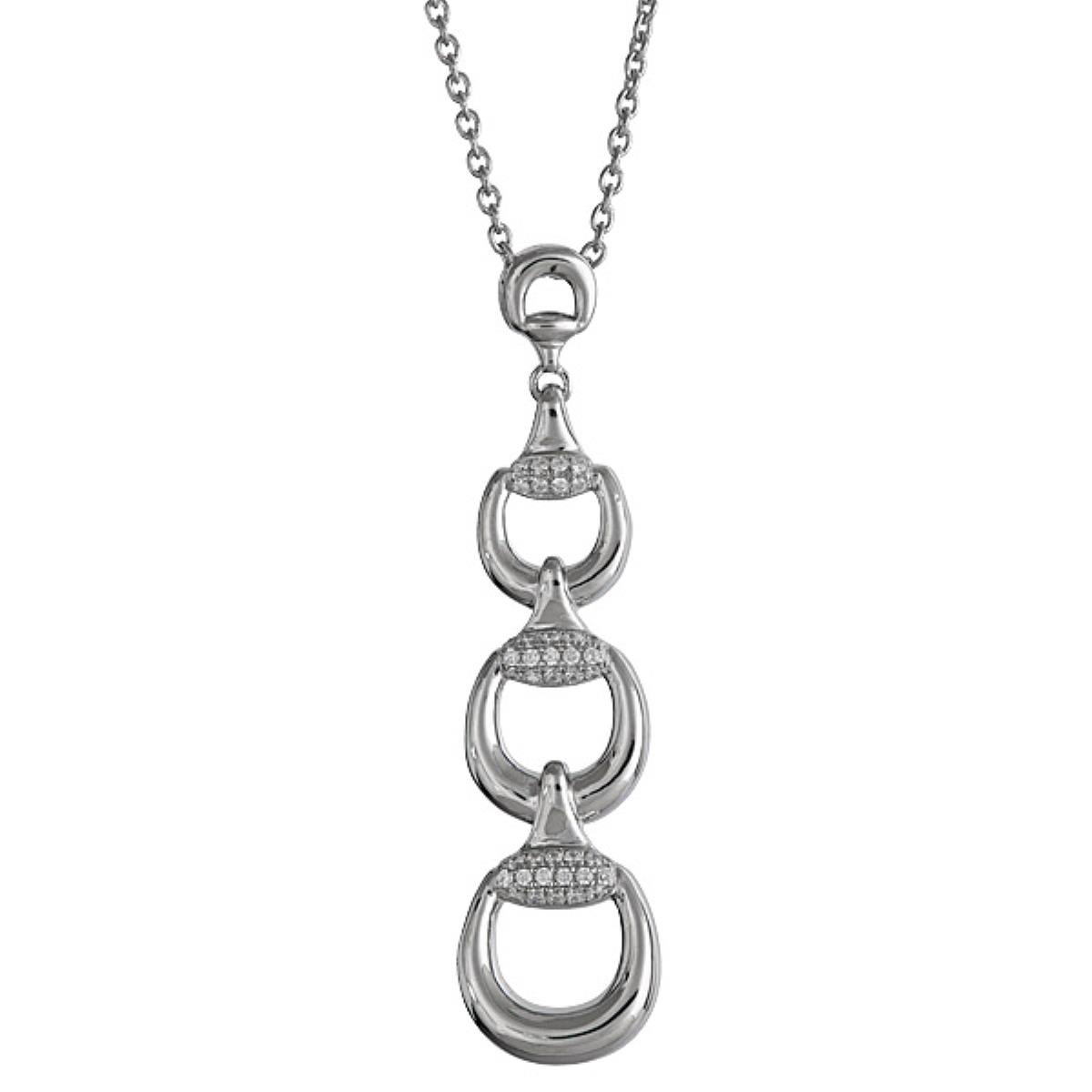 Sterling Silver Tripe Tier Vertical Link 18" Necklace