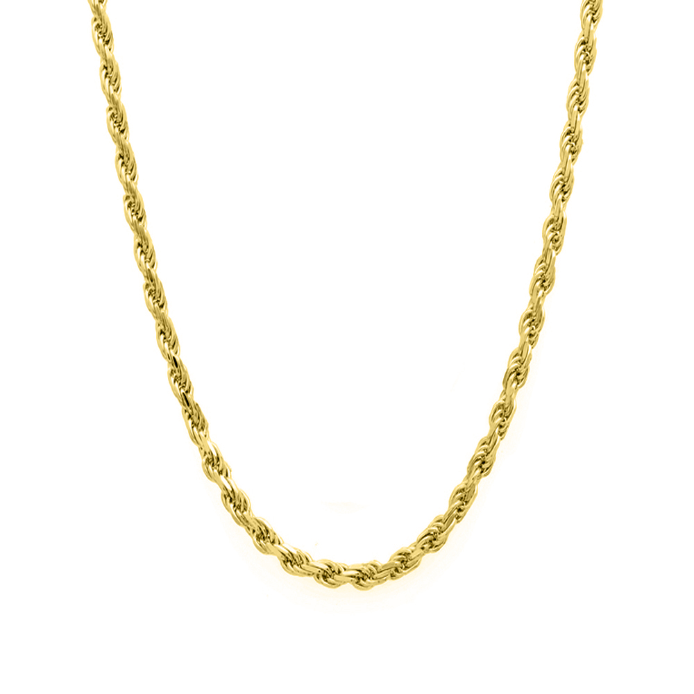 10k Yellow Gold Solid DC Rope 016 16" Chain