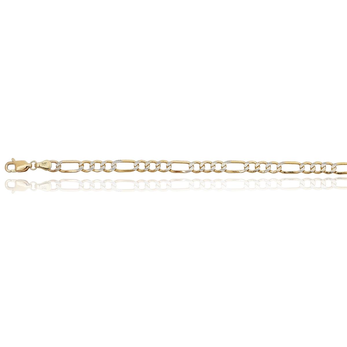 10K Two-Tone Gold 4.30mm 18" Figaro 100 Hollow Chain