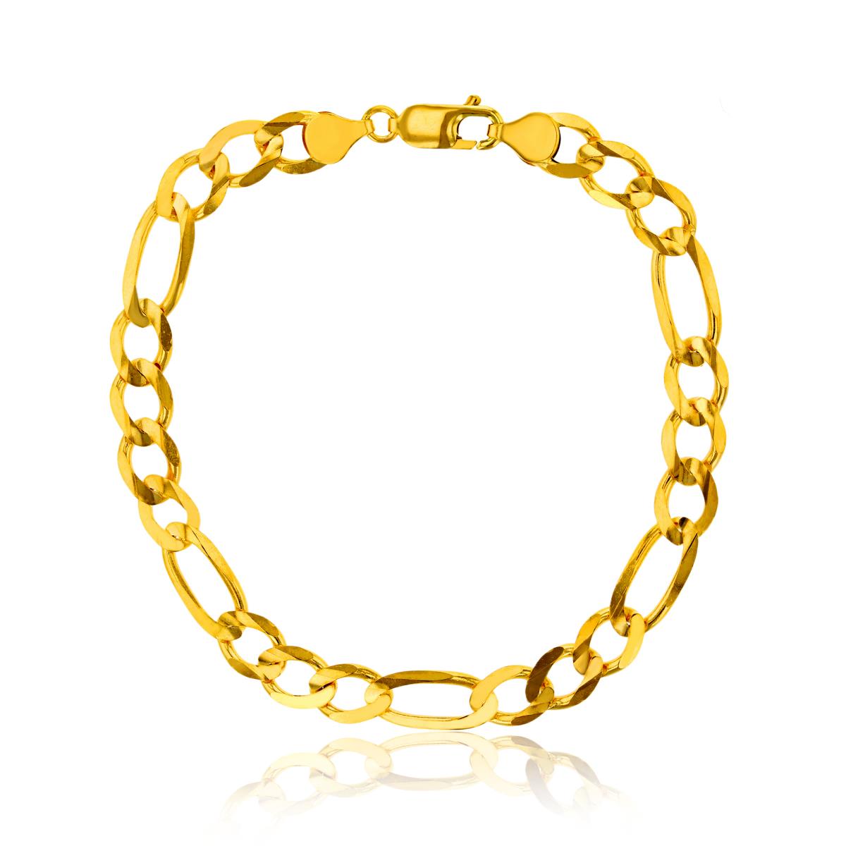 10K Yellow Gold 7.50MM 8.25" Figaro 180 Bracelet