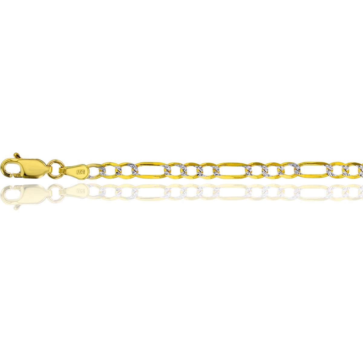 10K Gold Two Tone 3.20MM 18" Figaro 080 Chain