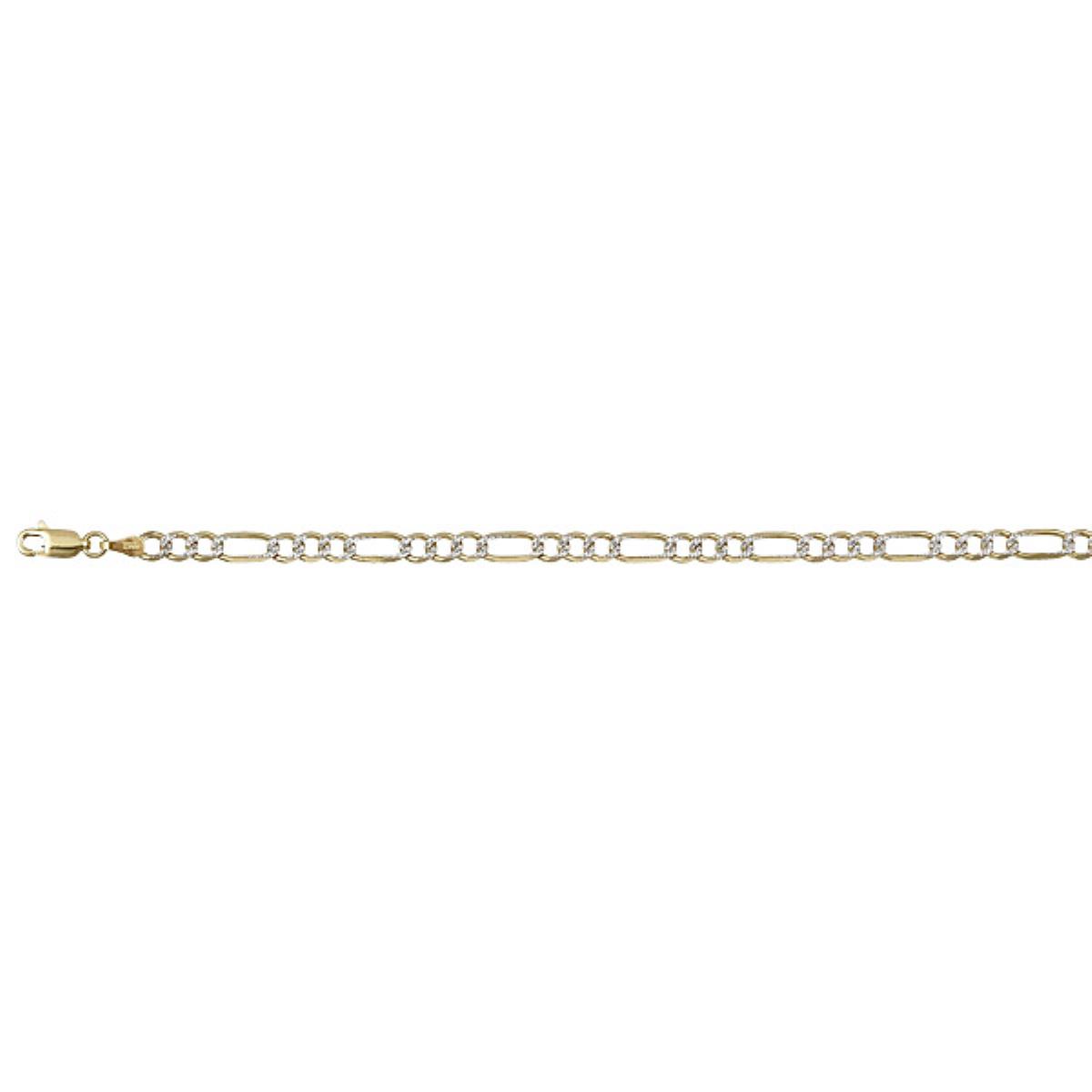 10K Gold Two Tone 4MM 18" Figaro 100 Chain