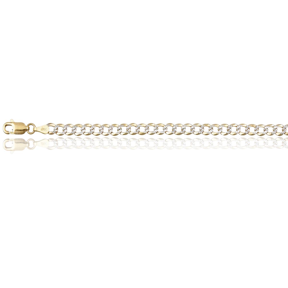 10K Gold Two Tone 3.80MM Cuban 100 22" Chain 