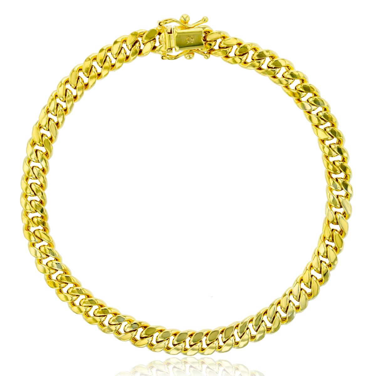 10K Yellow Gold 5.90mm 8.5" Hollow Miami Cuban 160 Chain Bracelet with Box Lock