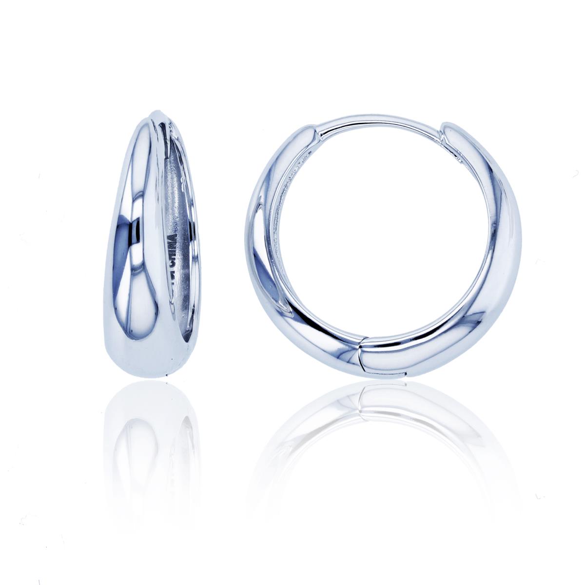 Sterling Silver Silver Plated E-Coated Graduated Hoop Earring
