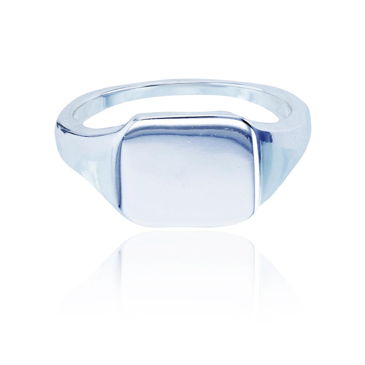 Sterling Silver Silver Plated E-Coated Polished Engravable Fashion Ring