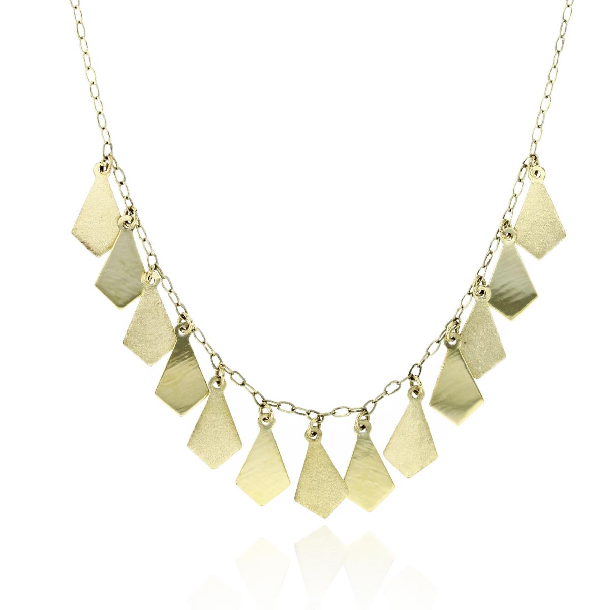 14K Yellow Gold Polished Kite Dangling 17" Necklace