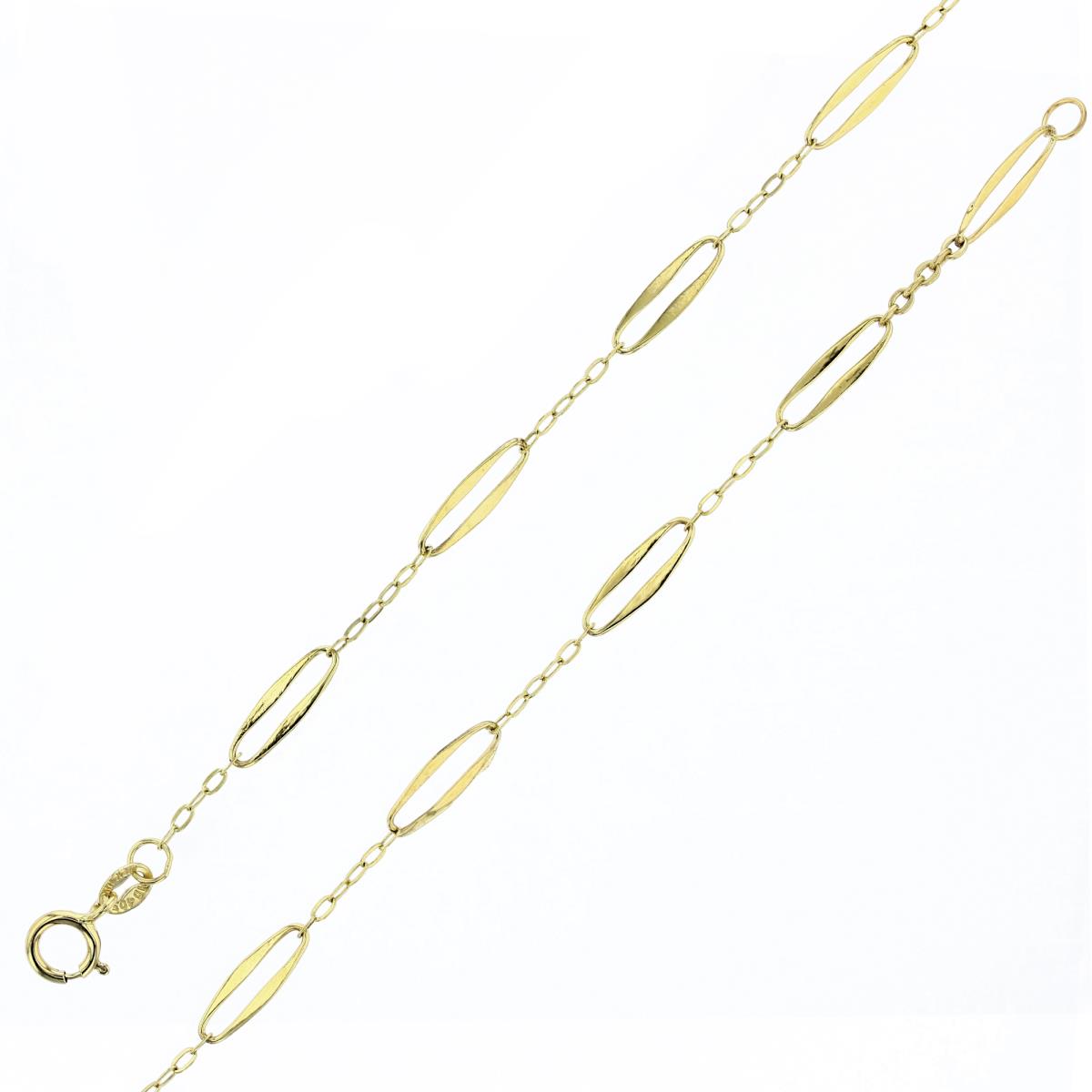 14K Yellow Gold Polished Oval Links 7" Bracelet