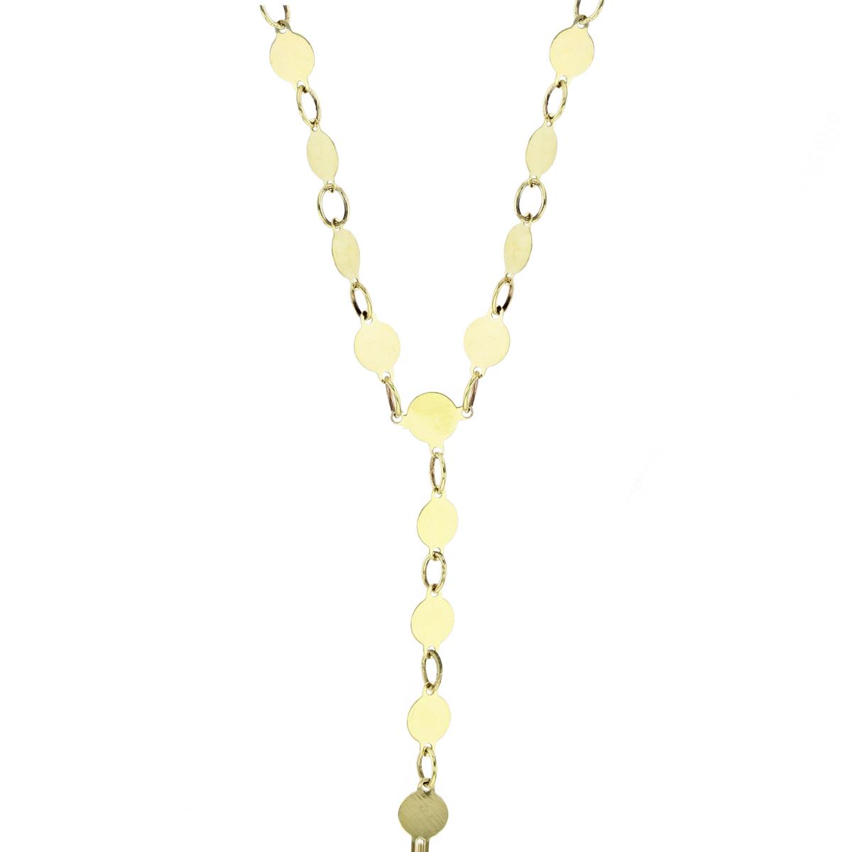 14K Yellow Gold Polished Coins 18" "Y" Necklace