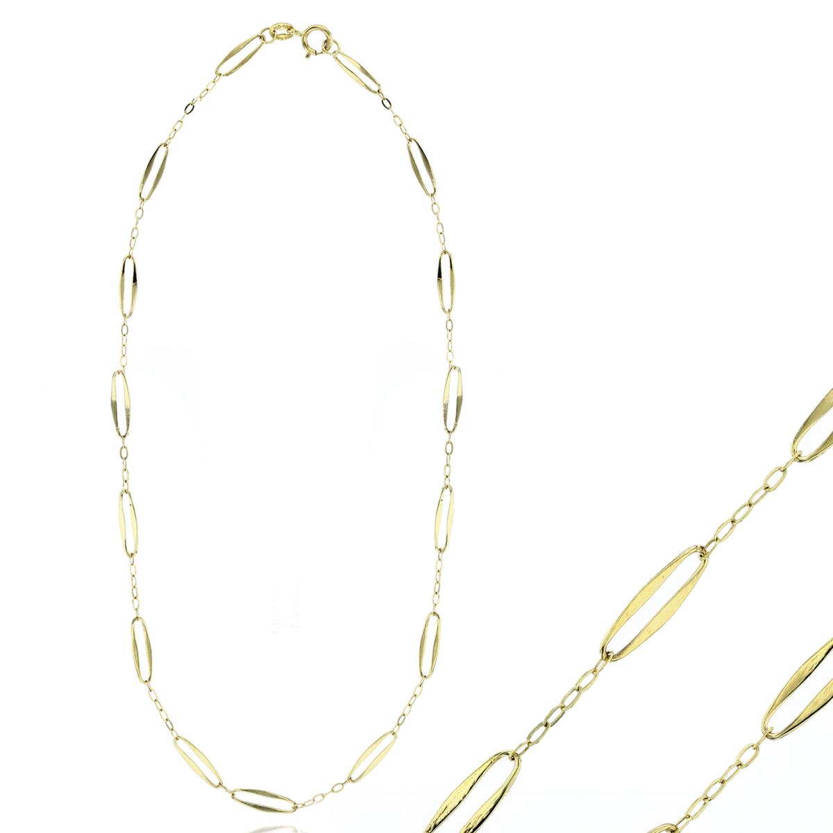 10K Yellow Gold Polished Oval Links 17" Necklace