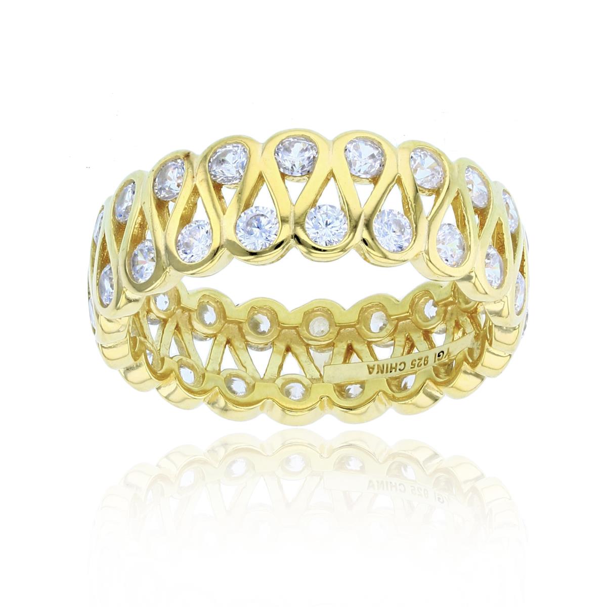 Sterling Silver Yellow Squiggle Eternity Ring