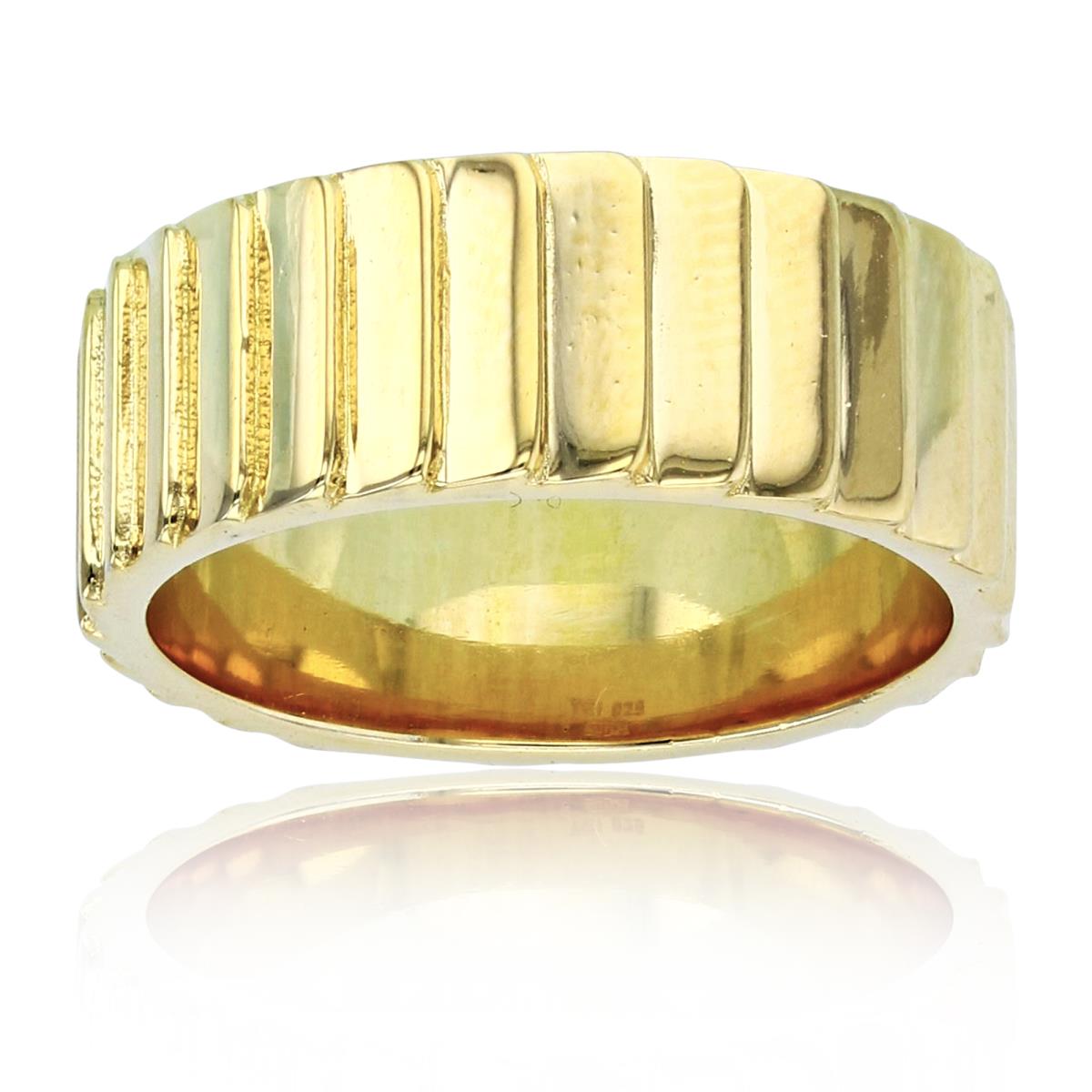 Sterling Silver+1Micron Yellow Gold DC Metal Band 