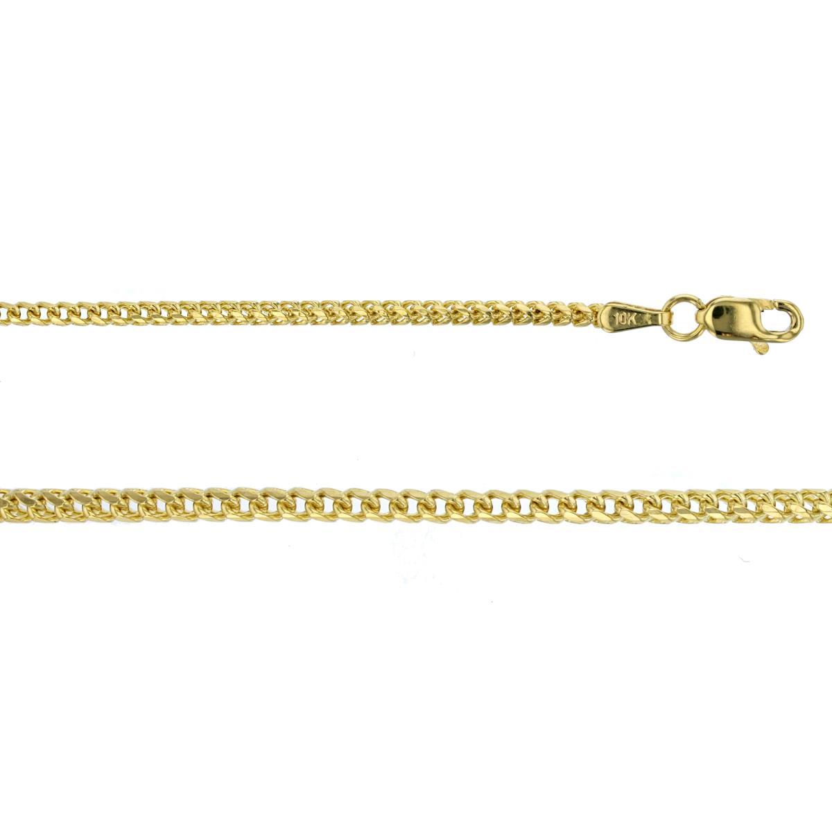 10K Yellow Gold 2.1mm 20" Hollow Franco 060 Chain