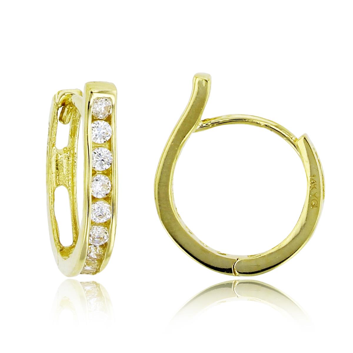10K Yellow Gold 13x2mm Elongated Hoop Earring