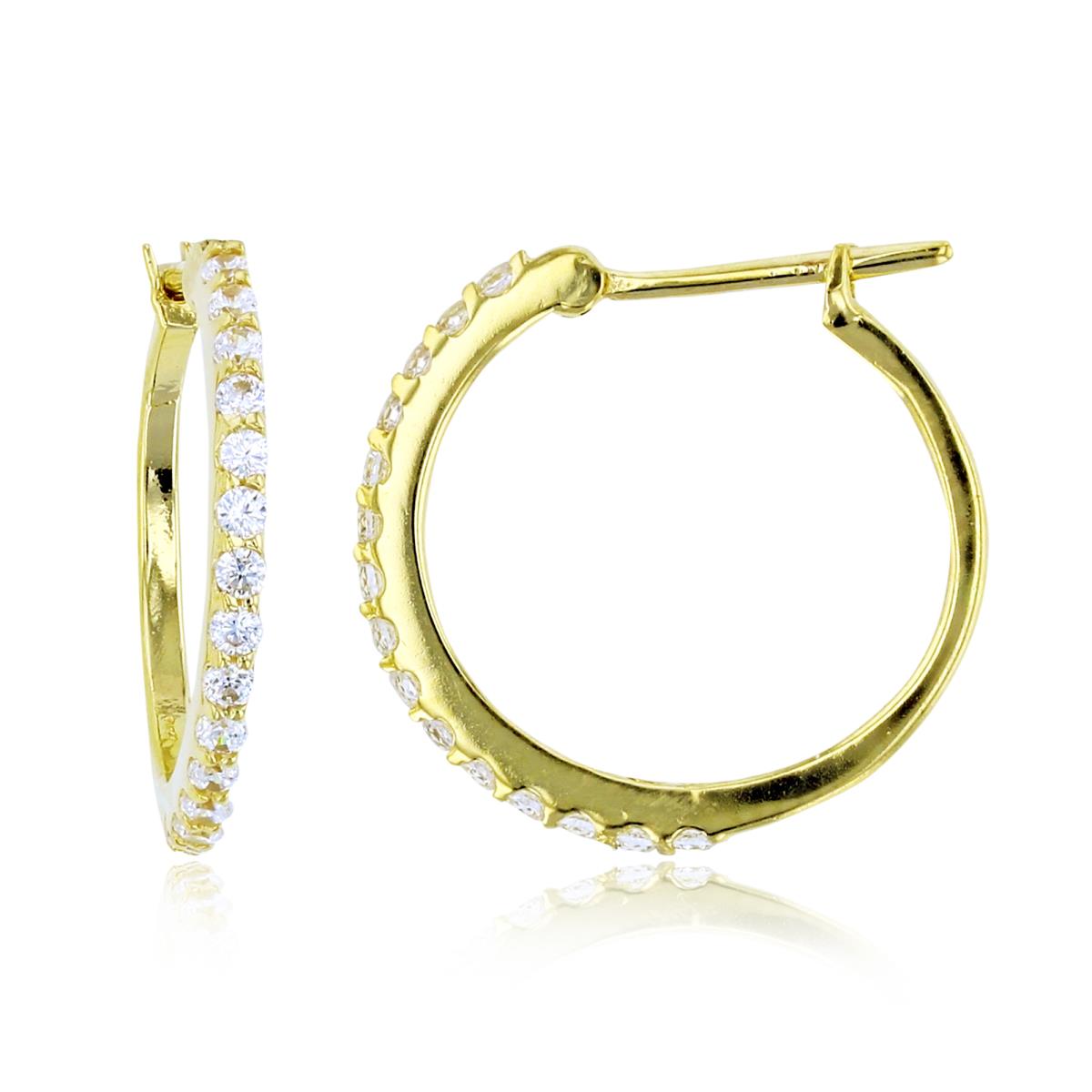10K Yellow Gold 15x1mm Thin Hoop Earring