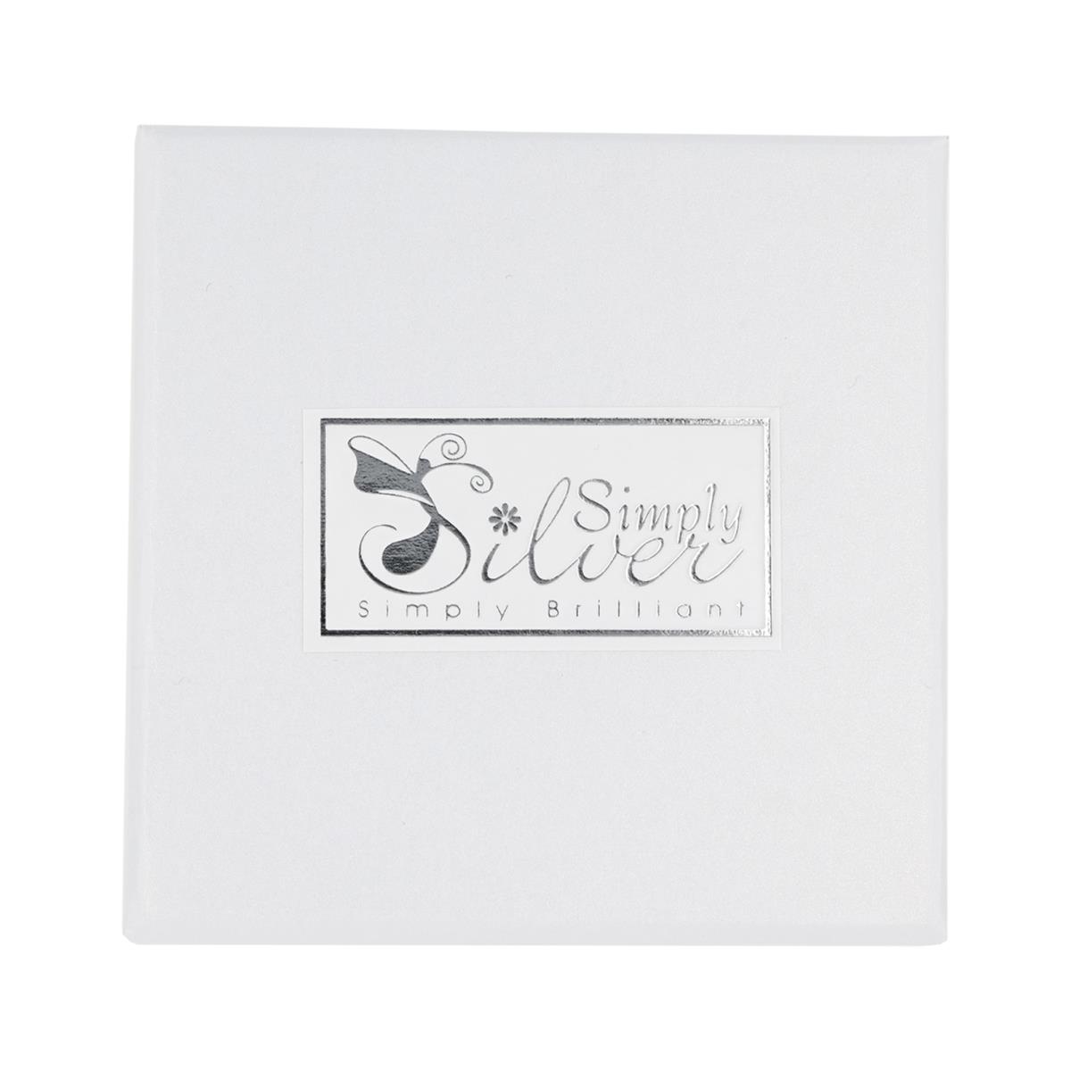 Simply Silver Simply Brilliant 2 Piece 85x85x27mm White Shimmer Box